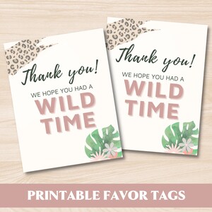 Four Ever Wild Favor Tag, Four Ever Wild Party Favors, Four Ever Wild Birthday Decor, Four Ever Wild Party Decorations, Safari Favor Tag