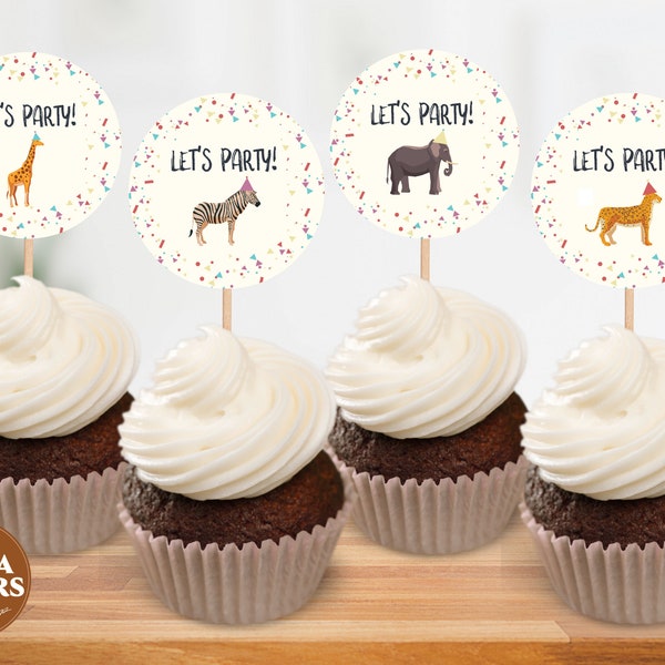 Zoo Cupcake Topper Etsy