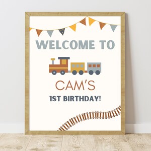 Train Party Welcome Sign | Train Birthday Party Decor | Train Party Sign Welcome | Train Birthday Decoration | Train Birthday Sign Editable