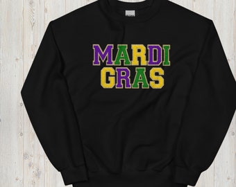 mardi gras sweatshirt sequin