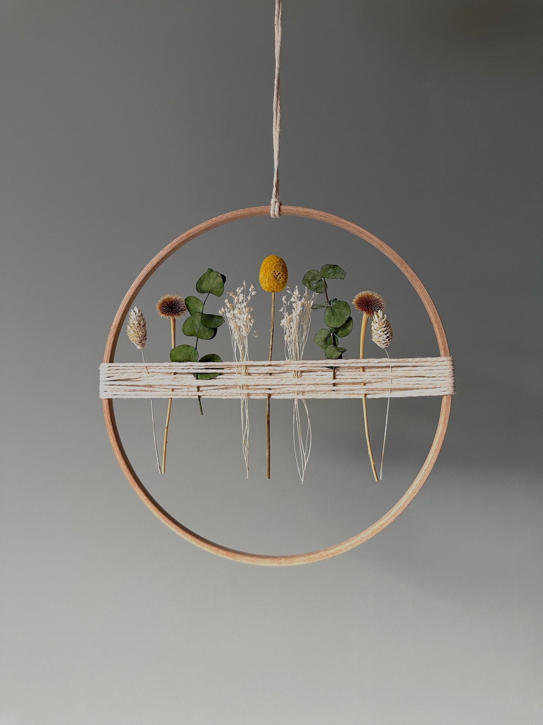 Dried Flower Wreath / Floral Hoop / Wall Hanging Decor / Boho Door Ring