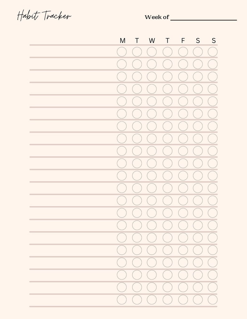 Weekly Habit Tracker 2023 Habit Planning Etsy