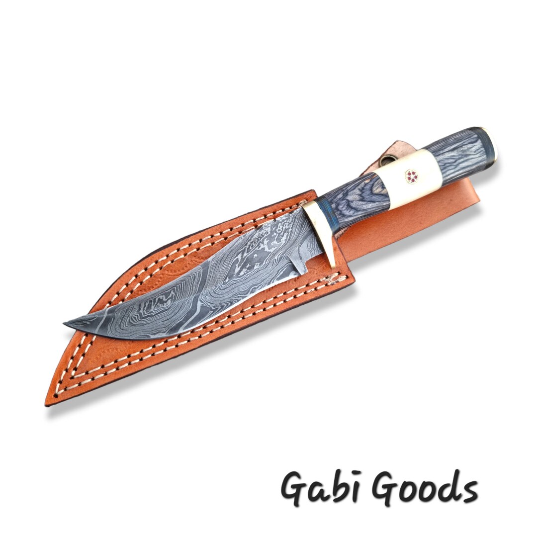 Damascus Bowie Knife Handmade Damascus Steel Hunting Knife Skinner