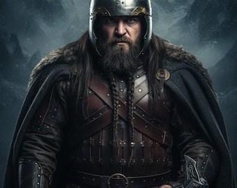 Casco vikingo de acero con cuernos de buey