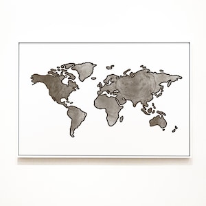 World Map Wall Art, World Map Printable, World Map Poster, Earth Tone World Map, World Map Poster, Nautral Color World Map, Brown World Map