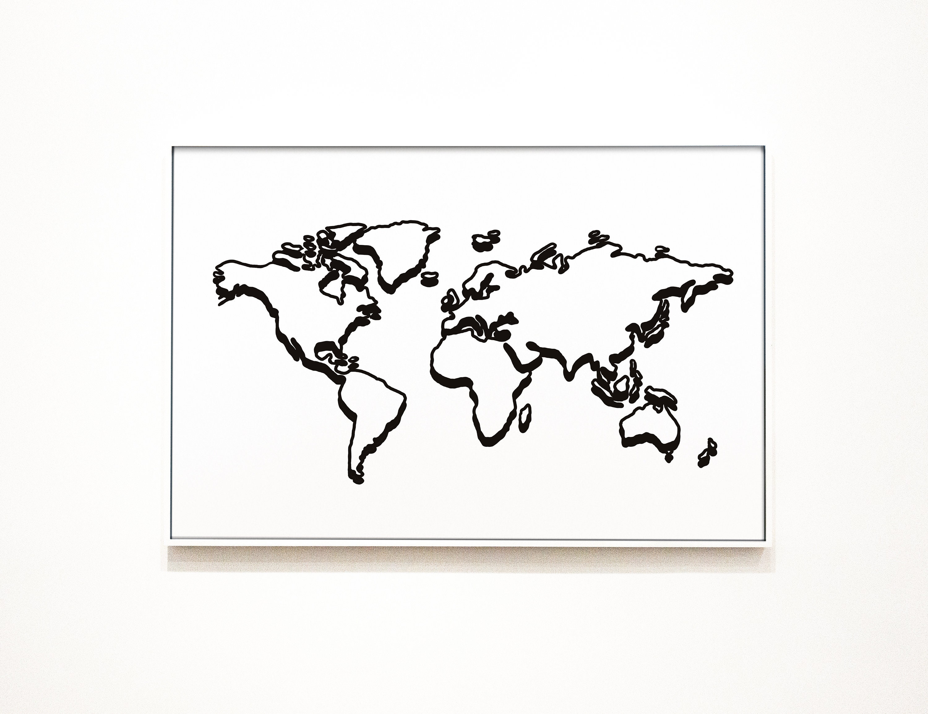 World Map Wall Art, World Map Printable, World Map Poster, Earth Tone