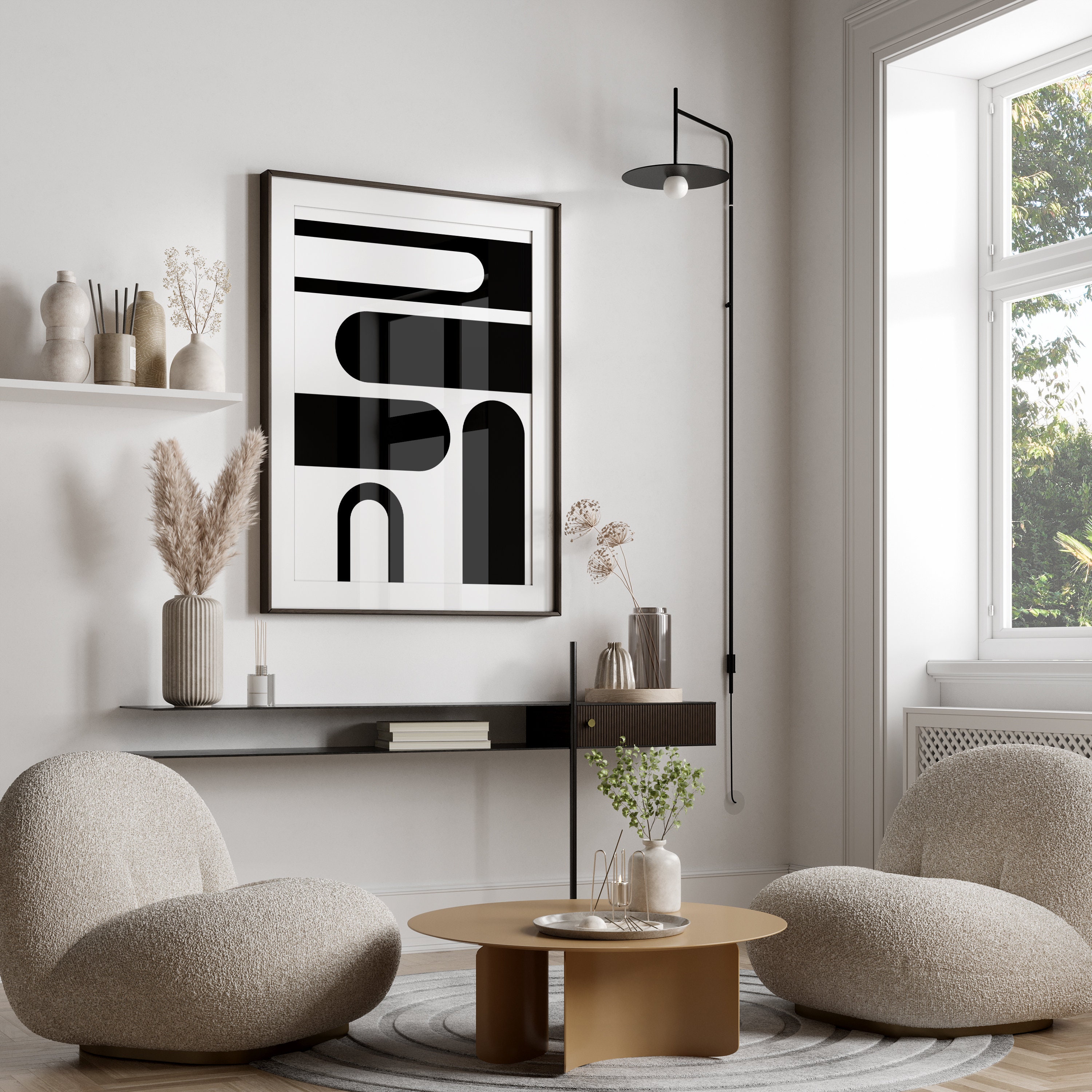 Gallery Wall Art, Black and White Wall Art, 3 Piece Art Prints