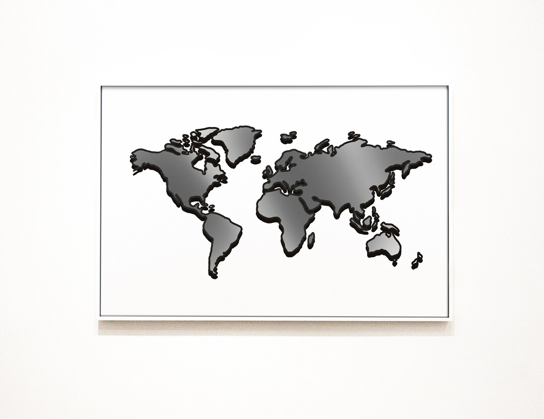 Buy World Map Wall Art, World Map Printable, World Map Poster, Earth