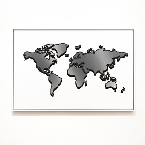 World Map Wall Art, World Map Printable, World Map Poster, Earth Tone World Map, World Map Poster, Nautral Color World Map, Gray World Map