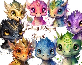 Watercolor Fantasy Dragon Clipart, Dragon clipart, dragon image, dragon images, dragon png, black dragon, clipart, fantasy clipart, png