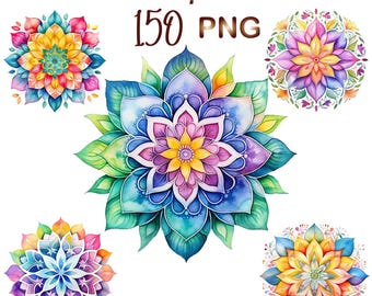 150 Mandala Clipart PNG, Mandala png, Mandala spring clipart, mandala sublimation, mandala clip art, digital download, commercial use
