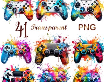 41 Watercolor Game Controller Clipart PNG,Controller PNG, Watercolor Game PNG,Game ControllerClipart, Transparent Background png