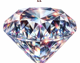 11 PNGs Diamond Clipart Bundle, Sparkling Diamond Clipart Bundle, Gemstone Art, Commercial Use, Digital Download