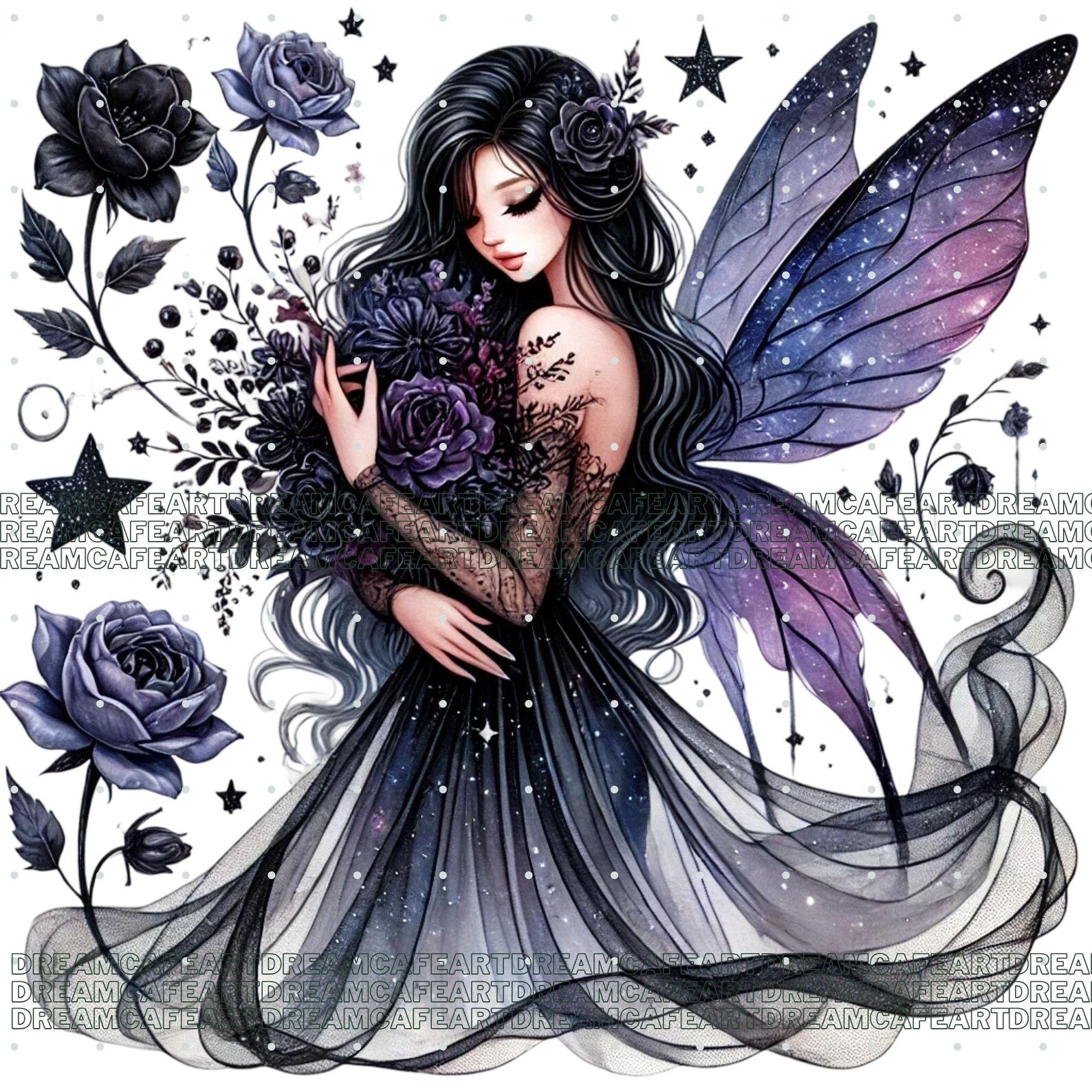 60 PNG Gothic Fairy Clipart Bundle – Watercolor Fairy Characters ...