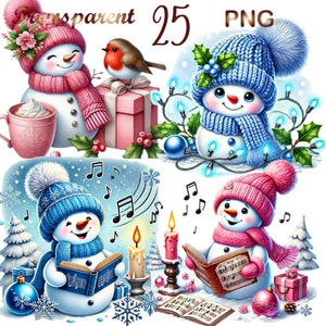 25 png, Christmas Penguins Clipart bundle,X-mas  clipart,Holiday Penguin Illustrations designs,Festive Art,Digital Download,Commercial Use