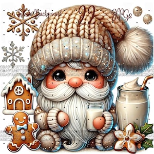 22 Gingerbread & Milk Gnomes Clipart, Gnome christmas, gonk gnome,gnome clipart png,gnome clipart christmas,christmas gnome clipart