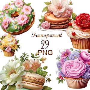 29 Watercolor Cupcake Clipart,PNG,Baking Clipart,Dessert Clipart,Food Clipart,Sweet Clipart,Birthday Clipart,Vintage Clipart,Digi Download