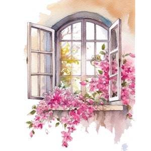 10 Watercolor Spring Window Clipart Jpgs Digital Planner Paper 10 Watercolor Spring Window Clipart Jpgs Digital Planner Paper