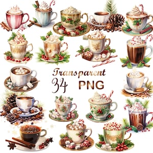 34 Christmas Latte Clipart PNG, Coffee, Christmas Drinks Clipart, Cozy Christmas,Christmas Coffee Png,Transparent PNG,For Commercial Use