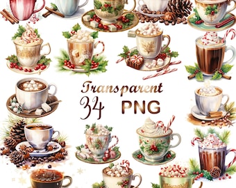 34 Christmas Latte Clipart PNG, Kaffe, Juldrycker Clipart, Mysig Jul, Julkaffe PNG, Transparent PNG, För Kommersiellt Bruk
