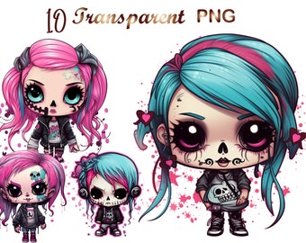 10 imágenes prediseñadas de chica calavera PNG, sublimación de camiseta de grafiti de arte callejero PNG, imágenes prediseñadas de chica calavera de grafiti, arte callejero PNG, uso comercial