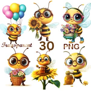 30 PNG Sweet Bees Clipart Bundle, Cute Bees Clipart bundle, Cute Bees png, Bees Clipart Bundle, Honey bee clipart bundle, Honey bee clipart