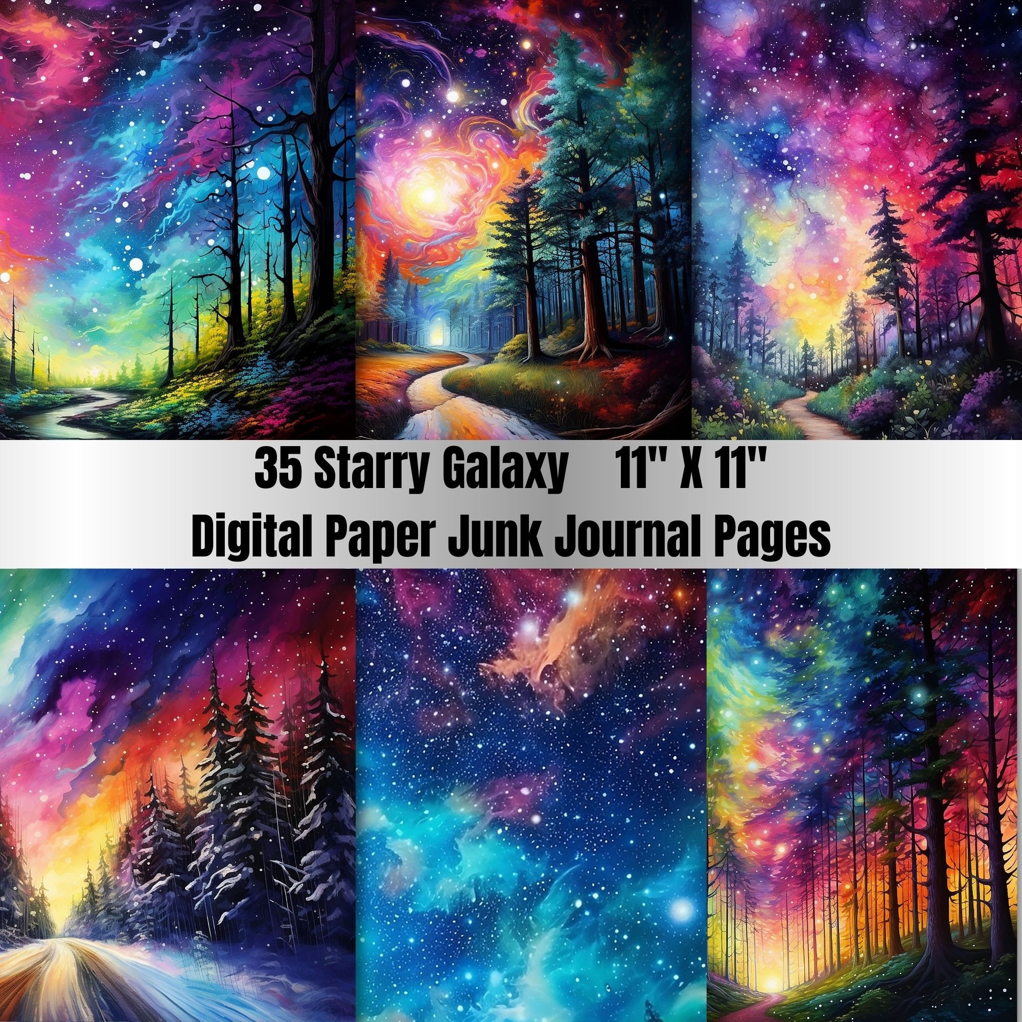 35 Printable Starry Galaxy Digital Paper,starry Night Sky Background ...
