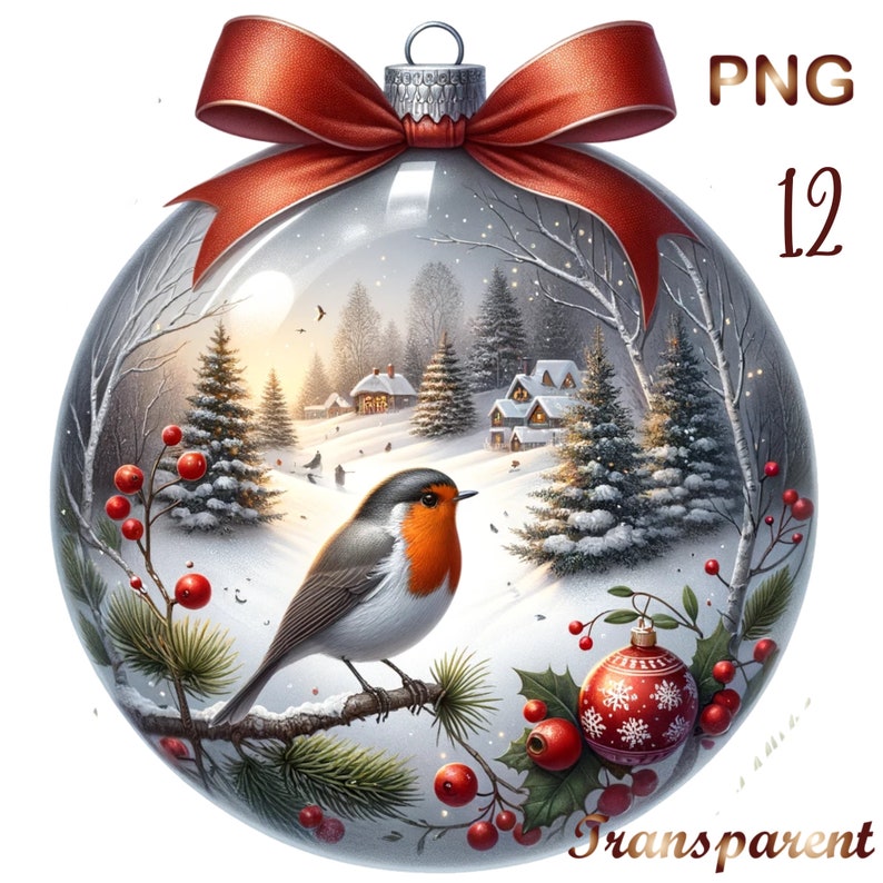 12 Christmas Robin Clipart PNG, Graphics Christmas Cardinal Clipart PNG ...