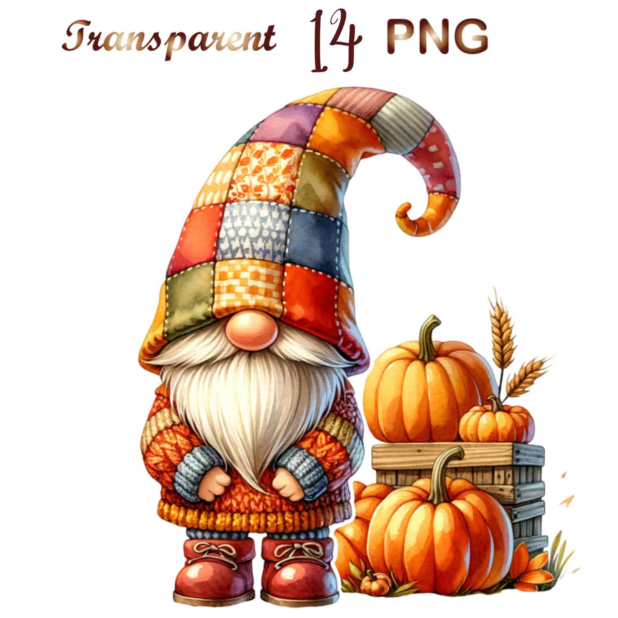 14 Cute Gnome Clipart,gnome Clipart Bundle, Autumn Gnome Png,,autumn ...