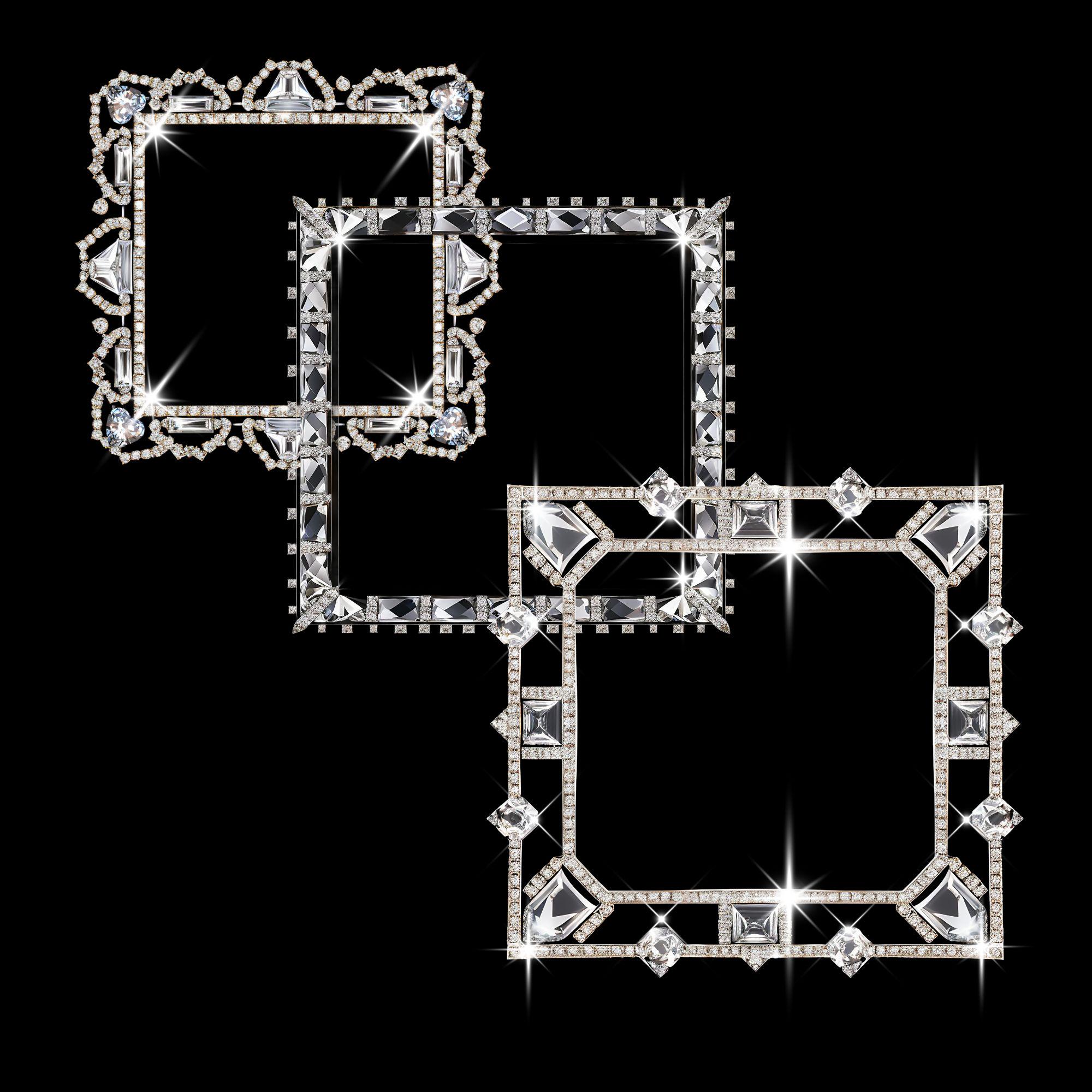 29 Diamond Frames Clipart PNG, Diamond Frame Clipart Bundle ...