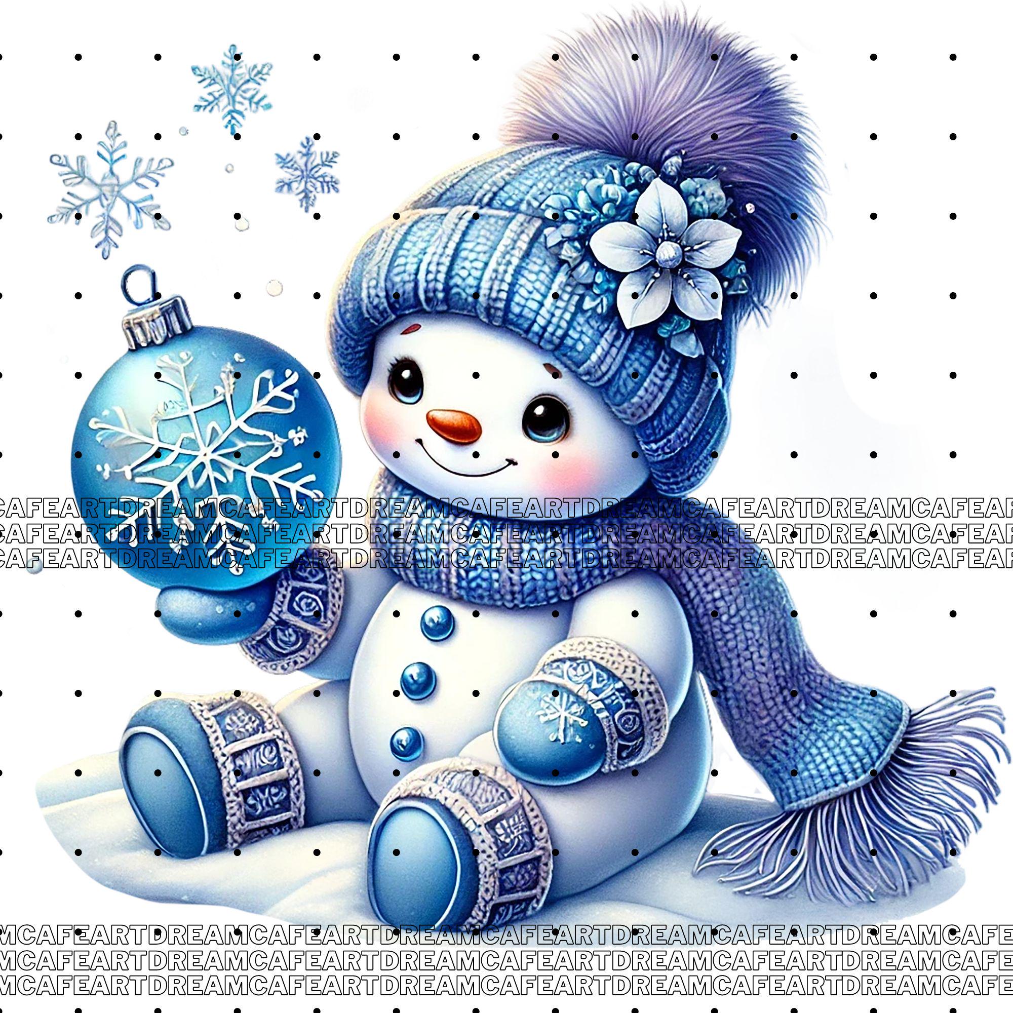 29 PNG Christmas Blue Snowman Bundle Clipart, Festive Snowmen Graphics ...