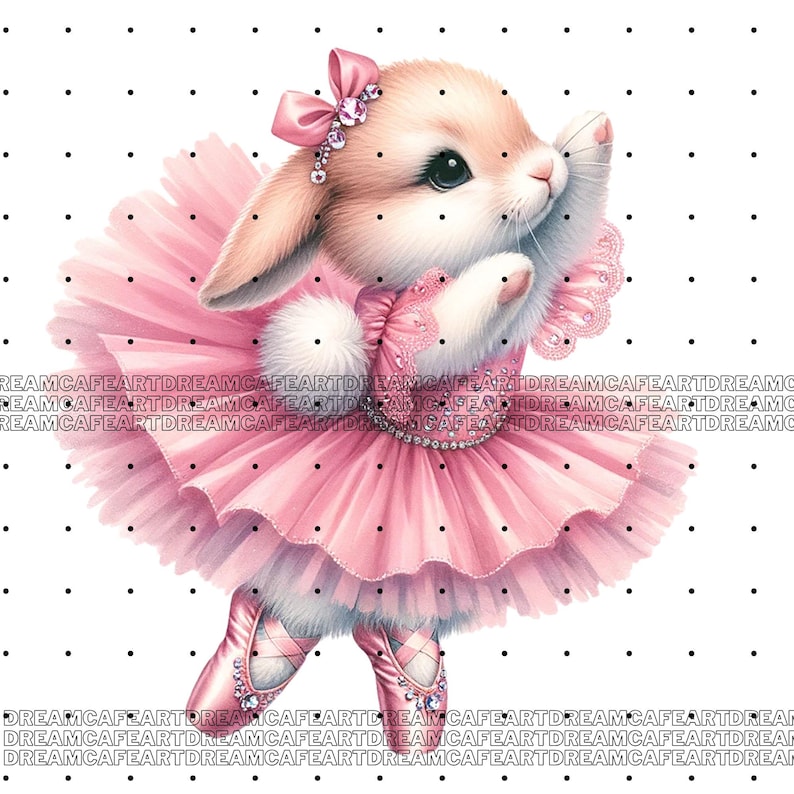 20 PNG, Watercolor Ballerina Bunny Clipart, Ballet Bunnies in Tutu ...