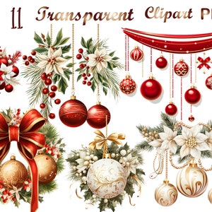 11 Christmas Decoration png, Bauble  png, Watercolor Christmas Bauble png, Mixed Media,Digital Paper Craft,Sublimation,Commercial USe