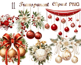 11 Christmas Decoration png, Bauble  png, Watercolor Christmas Bauble png, Mixed Media,Digital Paper Craft,Sublimation,Commercial USe