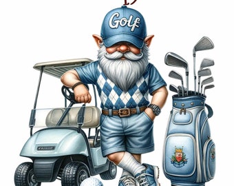 19 imágenes prediseñadas de gnomos, imágenes prediseñadas de gnomos de golf, imágenes prediseñadas de golf, ilustraciones de campos de golf, imágenes prediseñadas de golf PNG, descarga digital, uso comercial