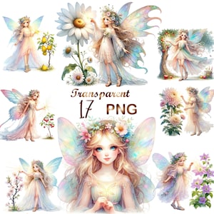 17 PNG, bundle di clipart di fata della felicità, fata carina, illustrazione di fata, fata png, tecnica mista, carta digitale, sublimazione, uso commerciale