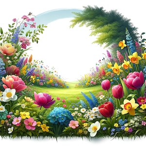 12 lente-clipart - hoge kwaliteit jpg's - digitale download - kaarten maken, mixed media digitale papierkunst l Lente
