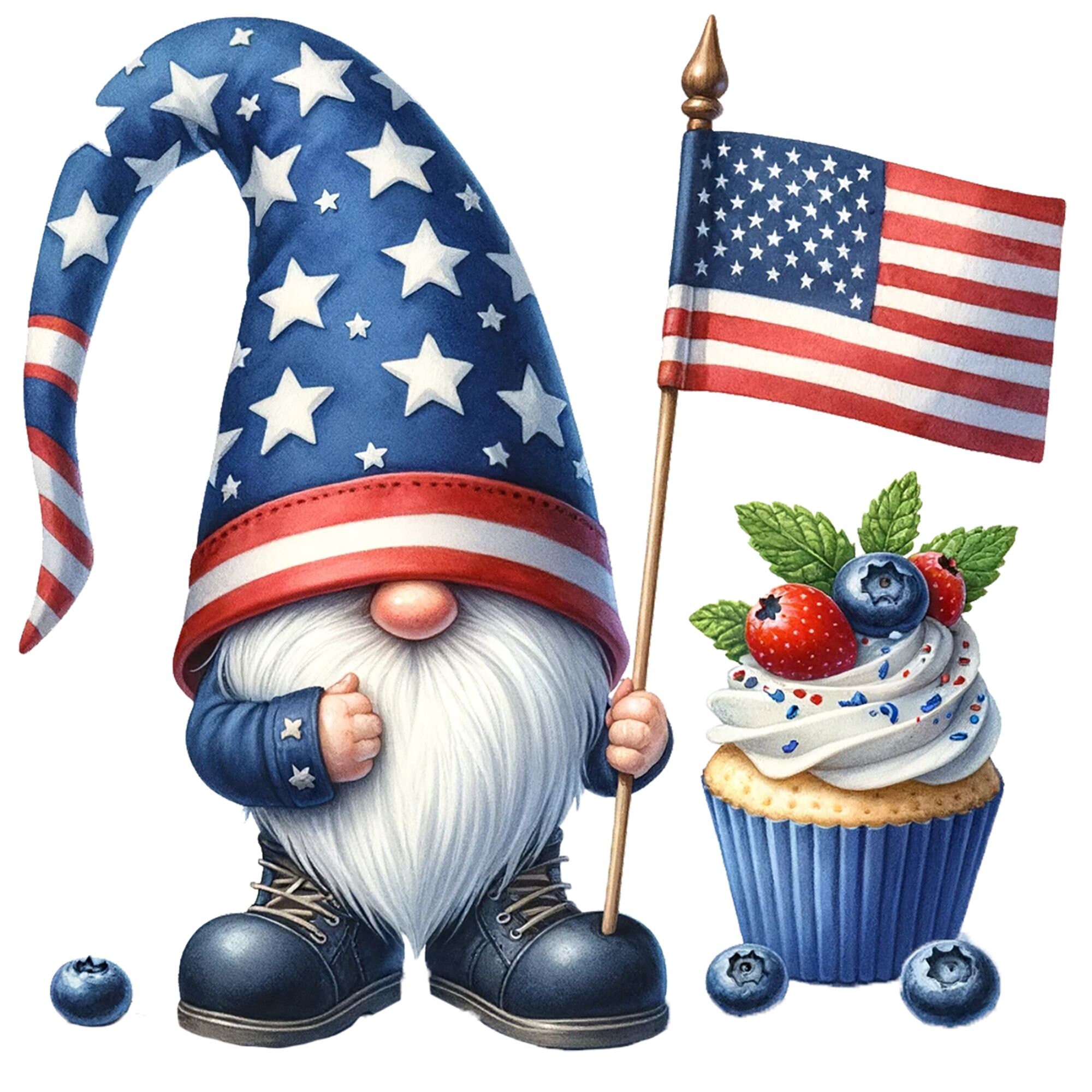 26 PNG, Patriotic Gnome Clipart Bundle. American Pride, 4th of July PNG ...