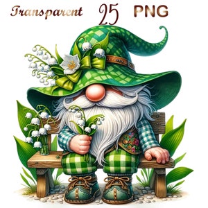 25 Geburtsmonat Blume Clipart, Geburtsmonat Blume Gnomchen, Maiglöckchen, Gnomchen, niedliches Gnom, niedliches Gnom, niedliches Gnom, niedliches Gnom