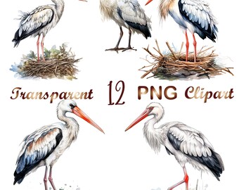 Stork Baby Shower Clipart Stork PNG Baby Shower (Instant Download) Etsy