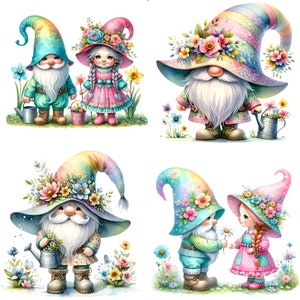 18 Spring Gnome Bundle Png, Gnome Sublimation, Spring PNG, Sublimation ...