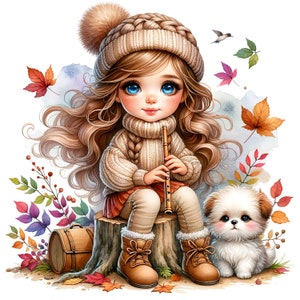 35 JPG, Cottagecore Aesthetic clipart bundle, Cute girl clipart bundle, Cottage Countryside clipart, Cottagecore Aesthetic Cottage Graphics