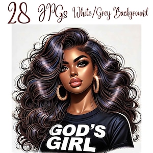 28 JPGs, Black Girl Praying Clipart, Black Woman Faith Clipart, Jesus and Faith, Black girl clipart,afro girl clipart,