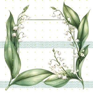 Lily of the Valley Watercolor Clipart, 70 Convallaria Majalis Flowers ...