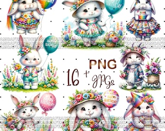 16PNG/JPG Baby Rabbit Clipart Bundle PNG,Adorable Baby Bottle Clipart PNG,Easter Bunny clipart,Baby Bunny  Sublimation,Free Commercial use