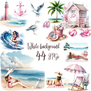 44 JPG, Nautical Collection Clipart bundle,  Beach Clipart bundle,Travel Clipart,Ocean Clipart,Summer art,Nautical Clipart,Commercial Use