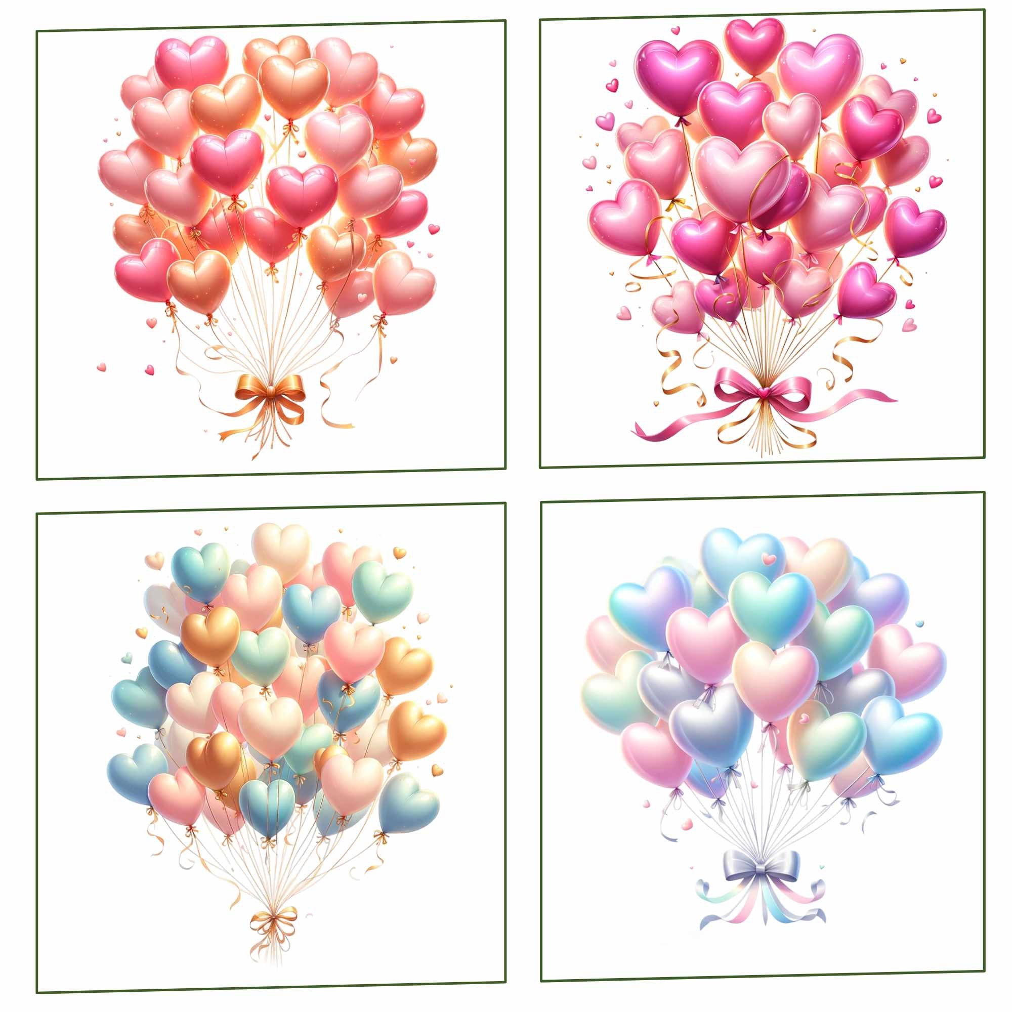 30 PNG Watercolor Valentine's Day Balloons Clipart, Valentines Day ...