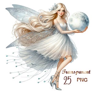 25 PNG, Magical Fairy Clipart, Watercolor, Digital Planner, Journals, Wall Art, Commercial Use,Digital Download,Fairy clipart,pixie clipart