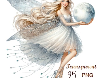25 PNG, Magical Fairy Clipart, Watercolor, Digital Planner, Journals, Wall Art, Commercial Use,Digital Download,Fairy clipart,pixie clipart