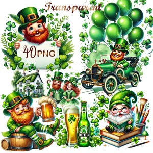 40 PNG set 3 Cute Leprechaun Clipart,St.Patrick’s Day Clipart PNG,St.Patrick’s Day bundle,  St.Patricks Day Leprechaun clipart,Irish clipart